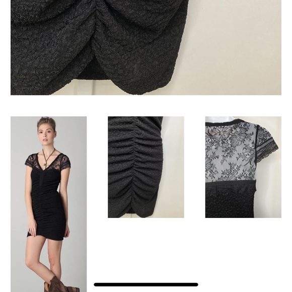 Free People Black Lace Envy Bodycon Mini Dress - Picture 15 of 16